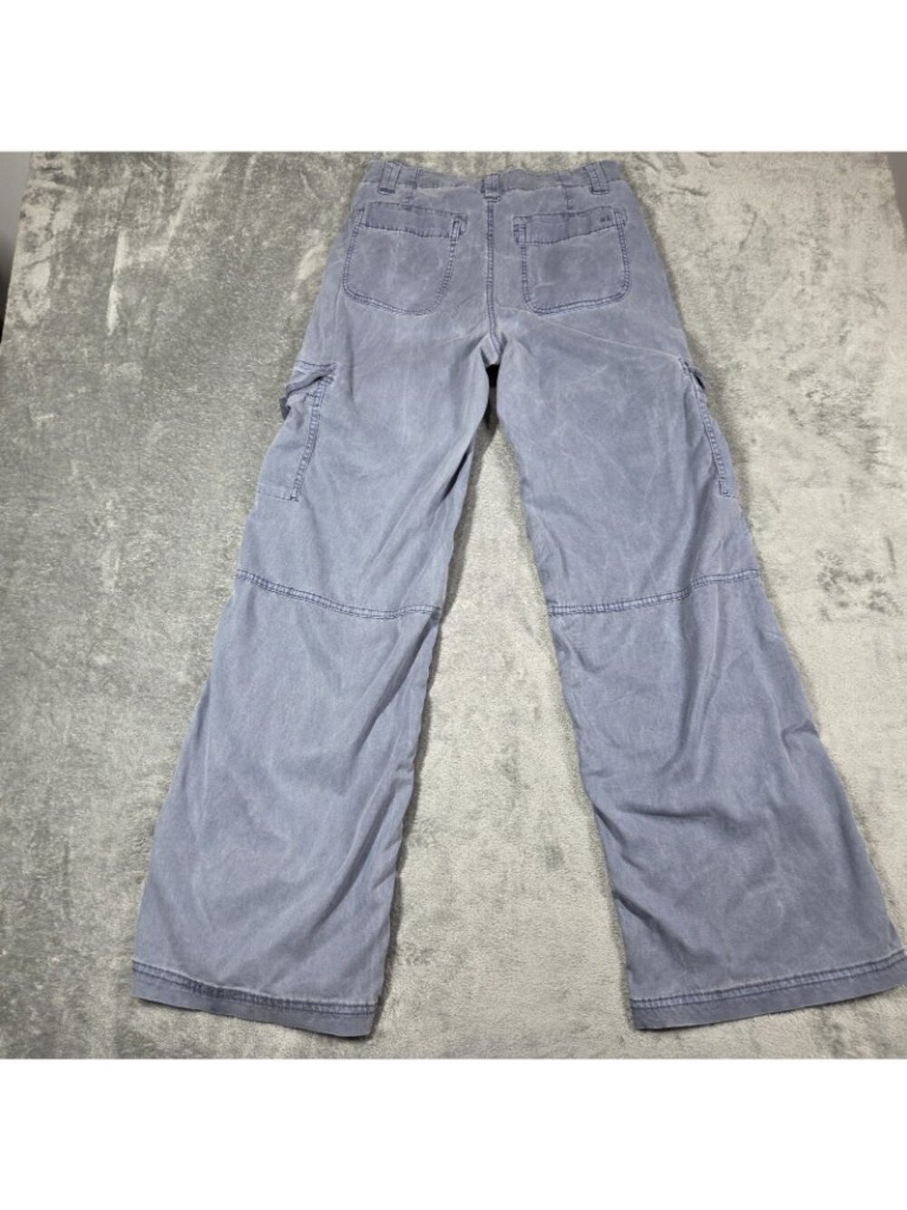 American Eagle Pants Womens 6 Long Blue Super High Rise Baggy Wide Leg Cargo - Picture 5 of 8